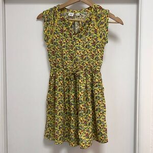 GAP Kids Yellow Butterfly & Floral Rayon Dress with Pockets | Girls Size 8 / M